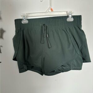 90 Degree By Reflex Green Athletic Shorts with Drawstring Waist